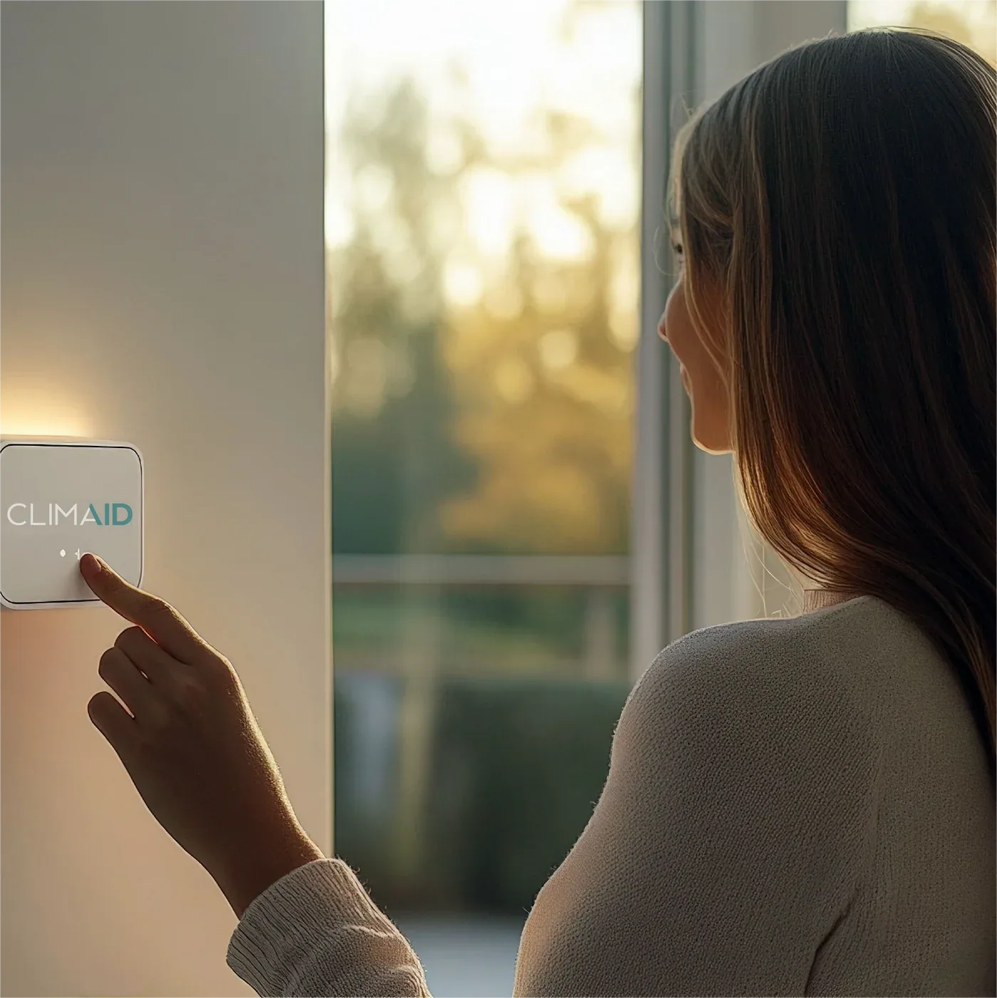 CLIMAID indoor climate sensor mounted in a home