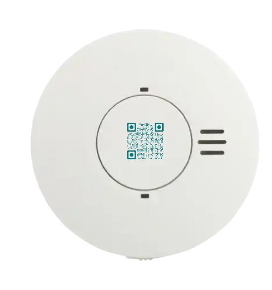 Smoke alarm with QR code